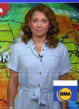 Ginger's light blue chambray shirtdress on Good Morning America