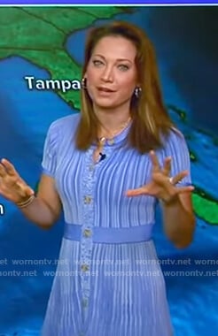 Ginger’s blue striped knit dress on Good Morning America