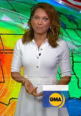 Ginger’s white belted polo dress on Good Morning America