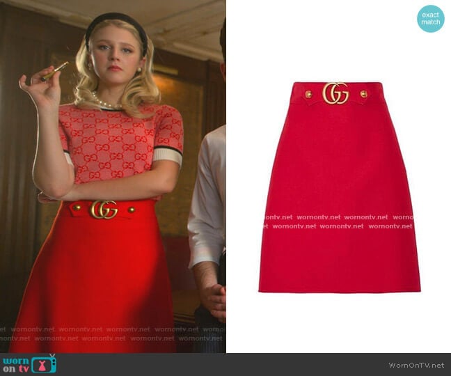  GG Buckle Skirt by Gucci worn by Alice (Julia Schlaepfer) on The Politician