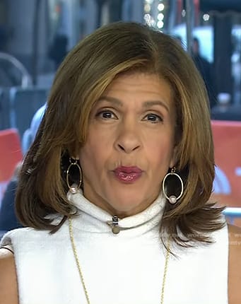 Hoda’s pearl double hoop earrings on Today