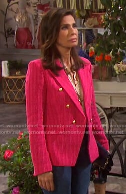 Hope’s belt print blouse and pink blazer on Days of our Lives