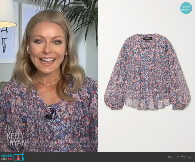 WornOnTV: Kelly’s pink floral blouse on Live with Kelly and Ryan ...