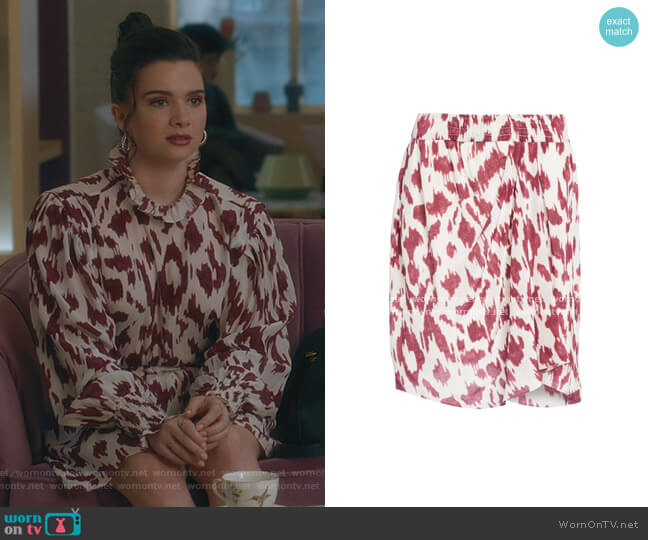 Yegart Abstract Print Silk Mini Skirt by Isabel Marant Étoile worn by Jane Sloan (Katie Stevens) on The Bold Type