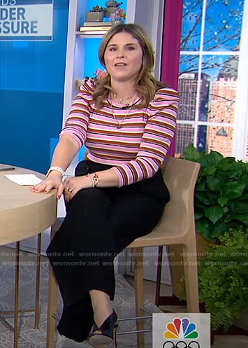 Jenna’s pink striped puff sleeve top on Today