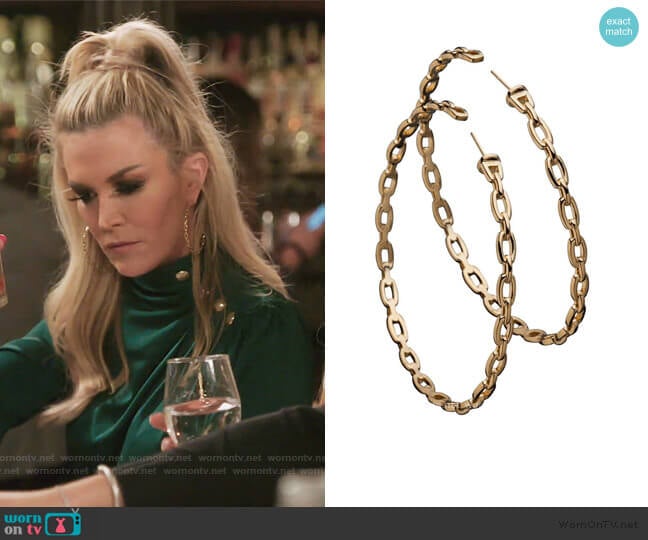 Carmine 2.5 Hoops by Jennifer Zeuner worn by Tinsley Mortimer on The Real Housewives of New York City