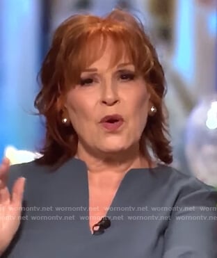 Joy’s gray split neck blouse on The View