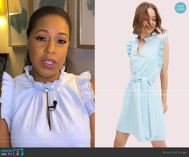 WornOnTV: Sheinelle’s light blue ruffle dress on Today | Sheinelle ...