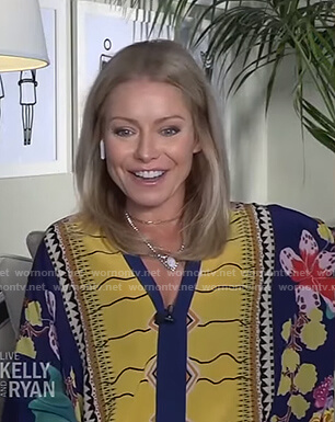 Kelly’s floral print caftan on Live with Kelly and Ryan