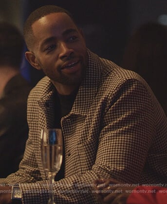 Lawrence's gingham print jacket on Insecure