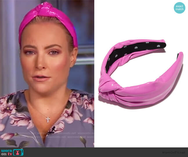 Faux Leather Knotted Headband by Lele Sadoughi worn by Meghan McCain on The View