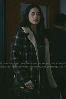 Liz's plaid shearling coat on Roswell New Mexico