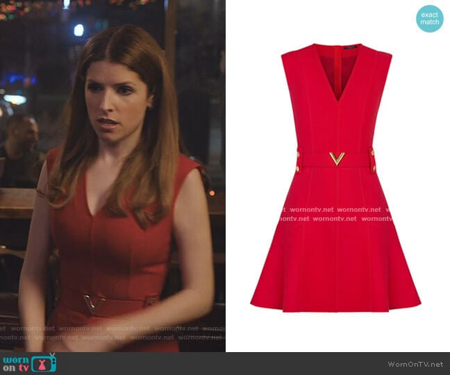 Louis Vuitton red Knit Belted Mini Dress