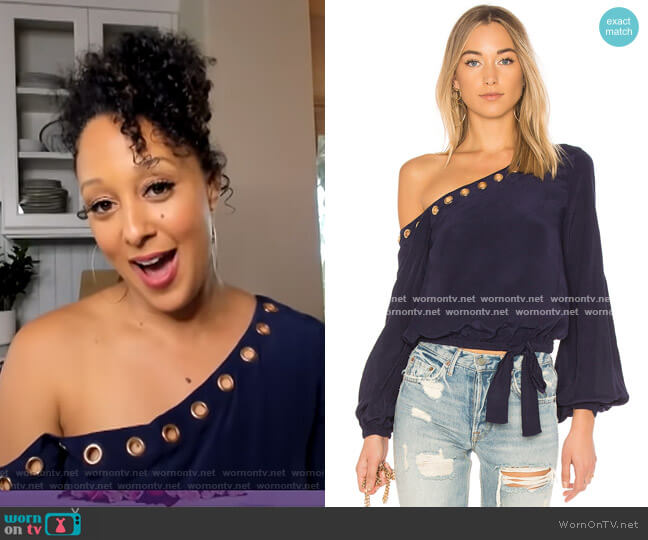 Alyssa Top by Lovers + Friends worn by Tamera Mowry on The Real