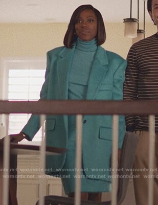 Molly’s turquoise oversized blazer on Insecure