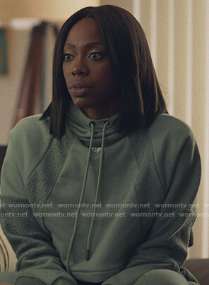 Molly's teal cropped hoodie on Insecure