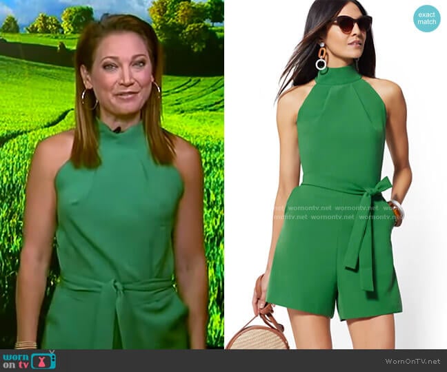 Halter Romper by New York & Company worn by Ginger Zee on Good Morning America