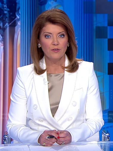 WornOnTV: Mary's white contrast lapel blazer on The Real