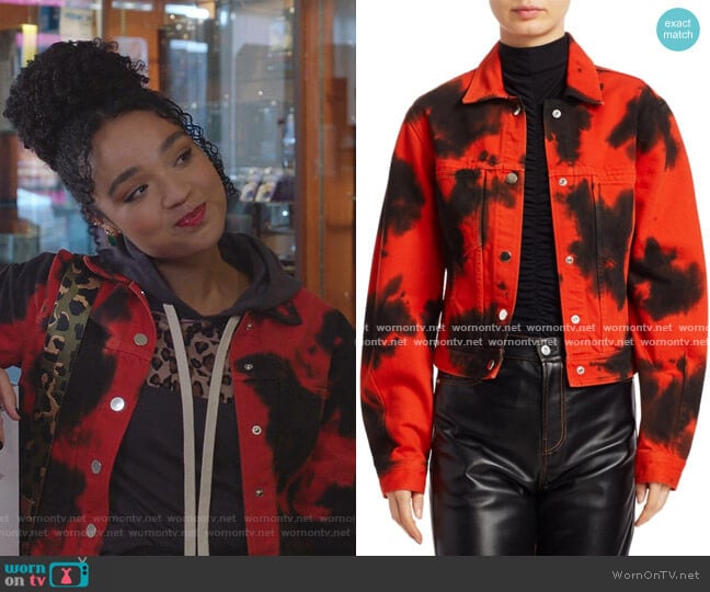 Blotted Cropped Denim Jacket by Proenza Schouler White Label worn by Kat Edison (Aisha Dee) on The Bold Type