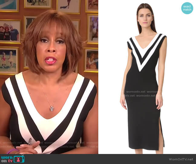 WornOnTV: Gayle’s black and white v-neck dress on CBS This Morning ...