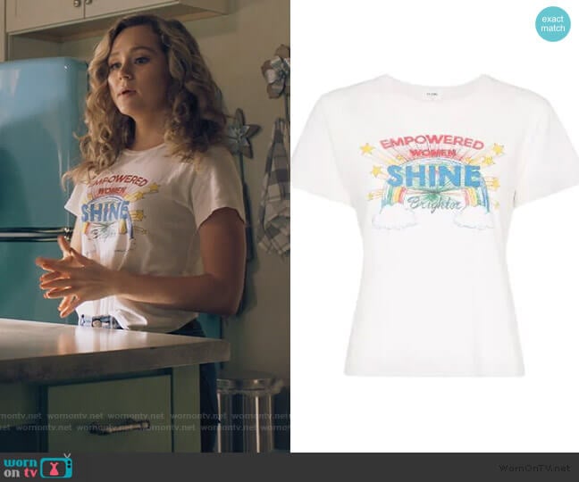 Wornontv Courtneys White Shine Print Tee On Stargirl Brec Bassinger Clothes And Wardrobe 