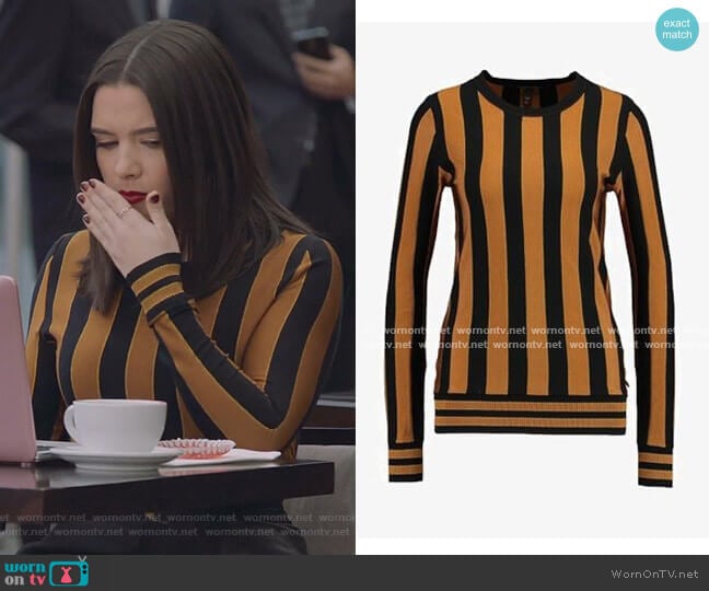 Varsity Stripe Pullover by Scotch & Soda worn by Jane Sloan (Katie Stevens) on The Bold Type