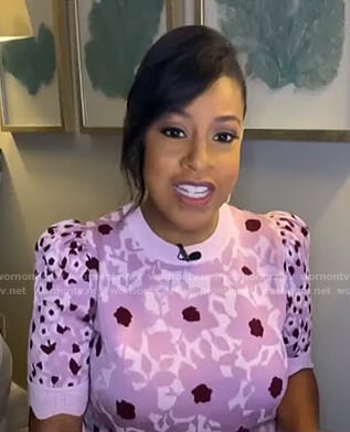 Sheinelle’s pink floral sweater on Today