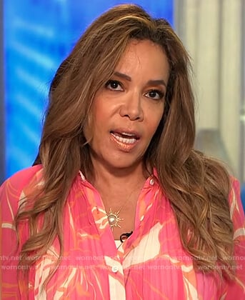 Sunny’s pink floral blouse on The View