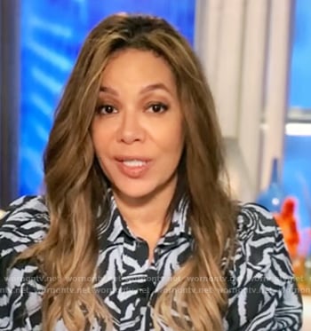 Sunny’s zebra stripe shirtdress on The View