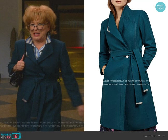 Ellgenic Long Belted Coat by Ted Baker worn by Hadassah Gold (Bette Midler) on The Politician