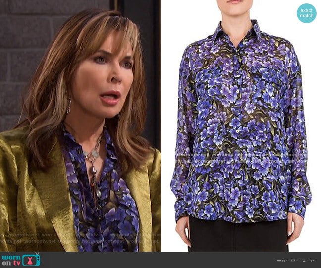 Hortensia Silk Shirt by The Kooples worn by Kate Roberts (Lauren Koslow) on Days of our Lives