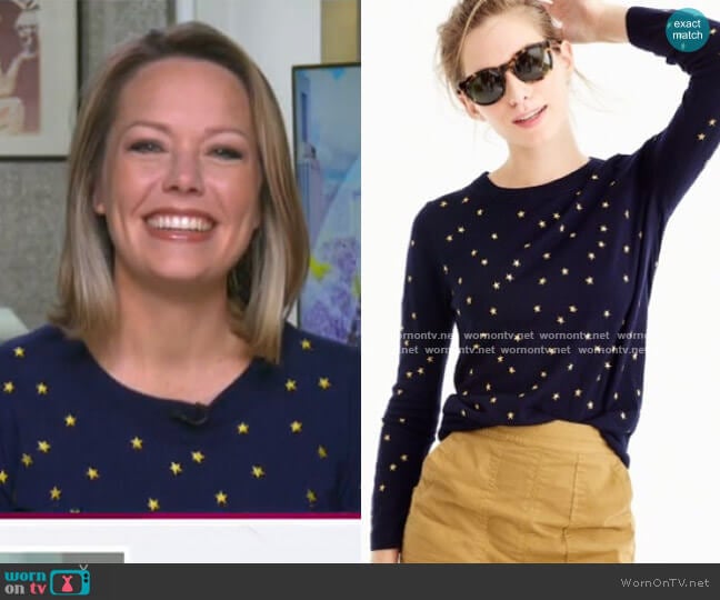 Tippi Sweater in Embroidered Stars by J.Crew worn by Dylan Dreyer on Today