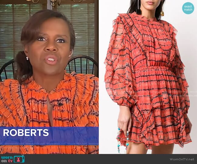 Aberdeen Ruffled Dress by Ulla Johnson worn by Deborah Roberts on Good Morning America