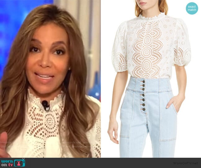 Scarlet Blouse by Ulla Johnson worn by Sunny Hostin on The View