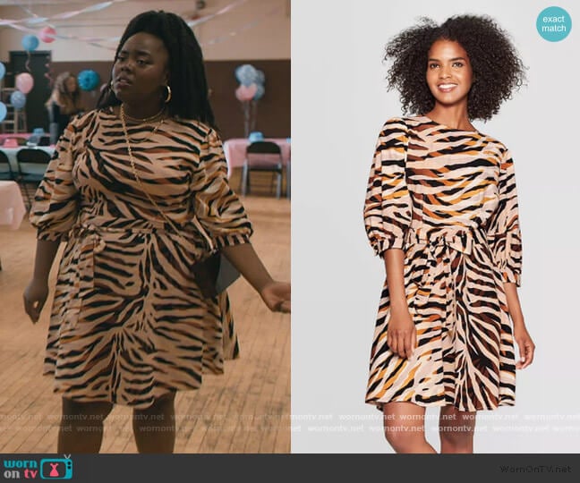 Animal Print Mini Dress by Who What Wear worn by Danyelle Monson on The Chi