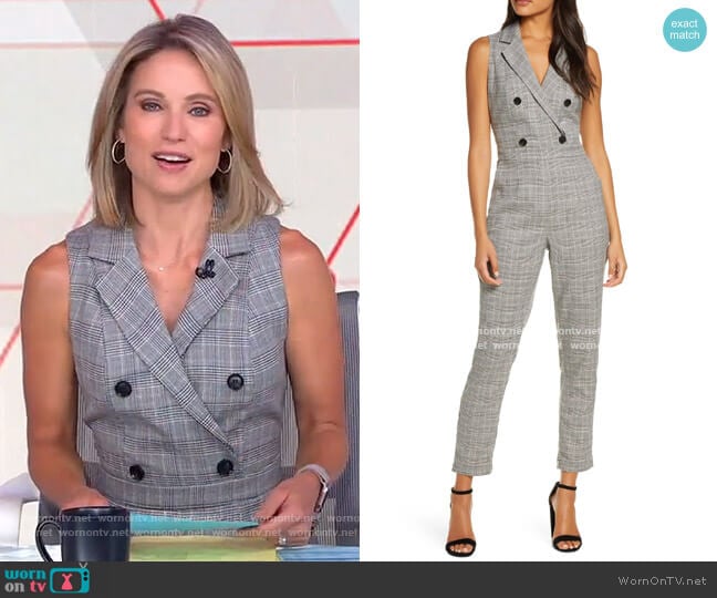 Toni Sleeveless Jumpsuit by Adelyn Rae worn by Amy Robach on Good Morning America