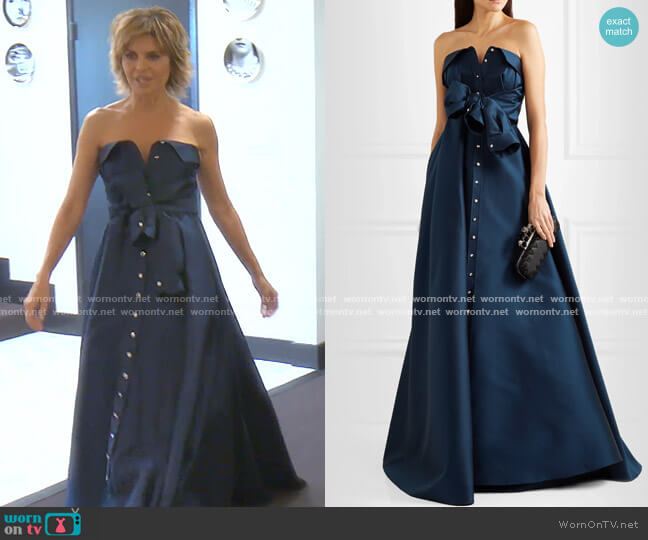 Tie-Detailed Faille Gown by Alexis Mabille worn by Lisa Rinna  on The Real Housewives of Beverly Hills