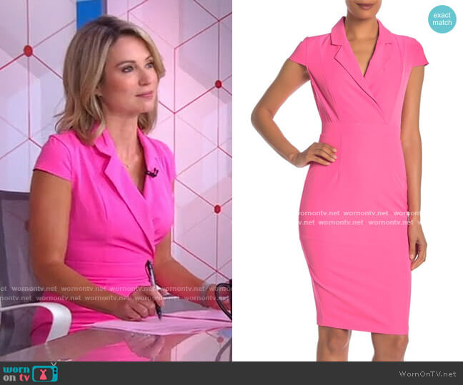 WornOnTV: Amy’s pink short sleeve surplice dress on Good Morning ...