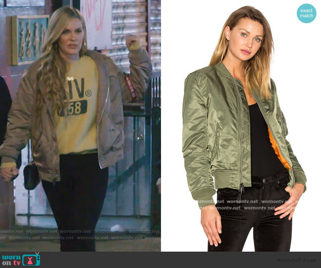 MA-1 W Bomber by Alpha Industries worn by Leah McSweeney  on The Real Housewives of New York City
