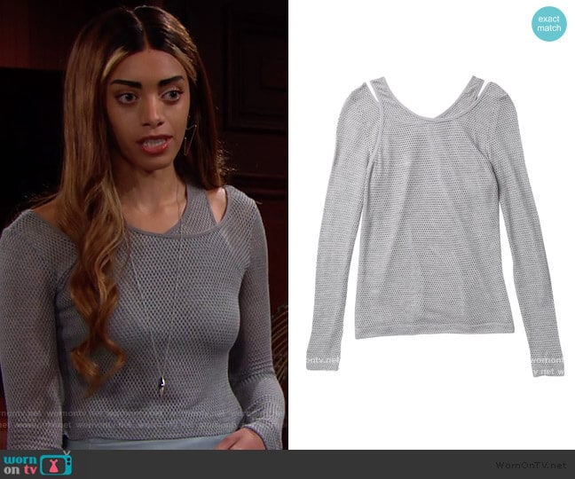 Trawler Mesh Long Sleeve Top by Bailey 44 worn by Zoe (Kiara Barnes) on The Bold and the Beautiful