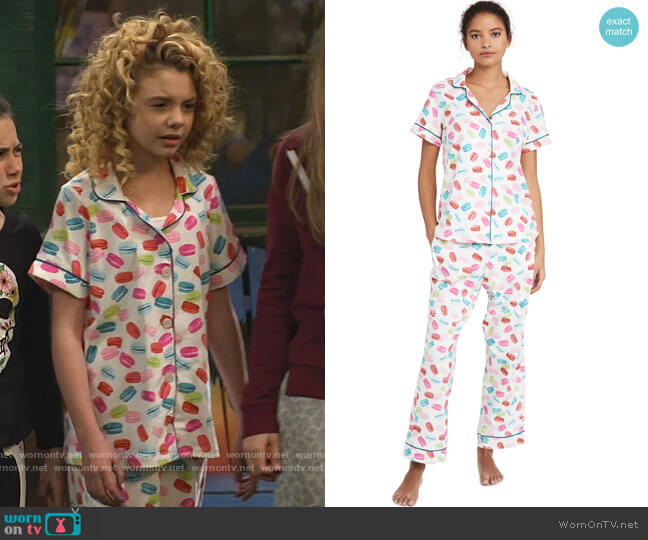 Les Macarons Short Sleeve PJ Set by BedHead Pajamas worn by Destiny Baker (Mallory James Mahoney) on Bunkd