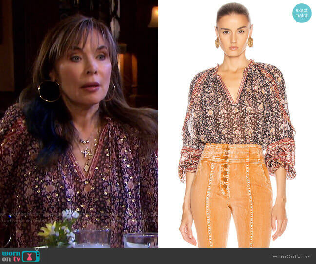 Calista Top by Ulla Johnson worn by Kate Roberts (Lauren Koslow) on Days of our Lives
