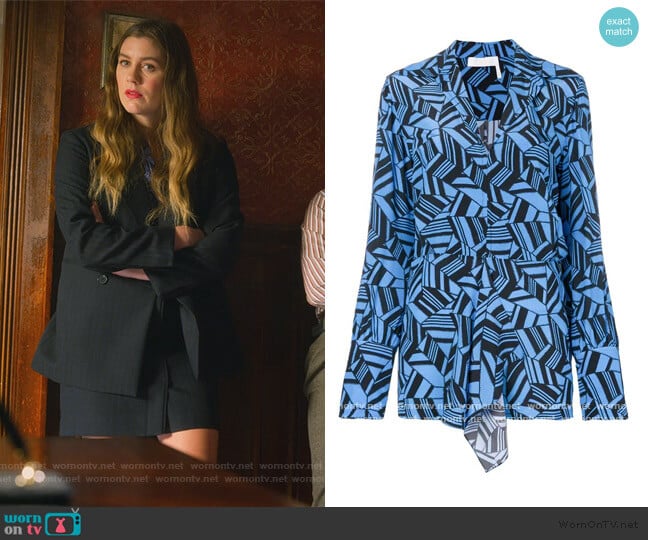 Geometric Print Blouse by Chloe worn by McAfee (Laura Dreyfuss) on The Politician