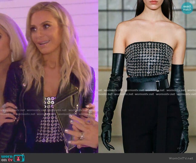 Metal Embroidered Bustier by David Koma worn by Dorit Kemsley on The Real Housewives of Beverly Hills