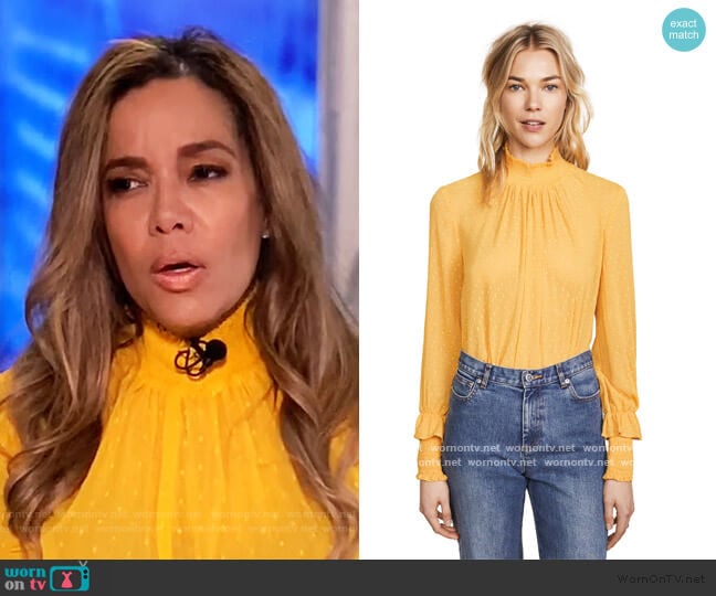 Swiss Dot Blouse by English Factory worn by Sunny Hostin on The View