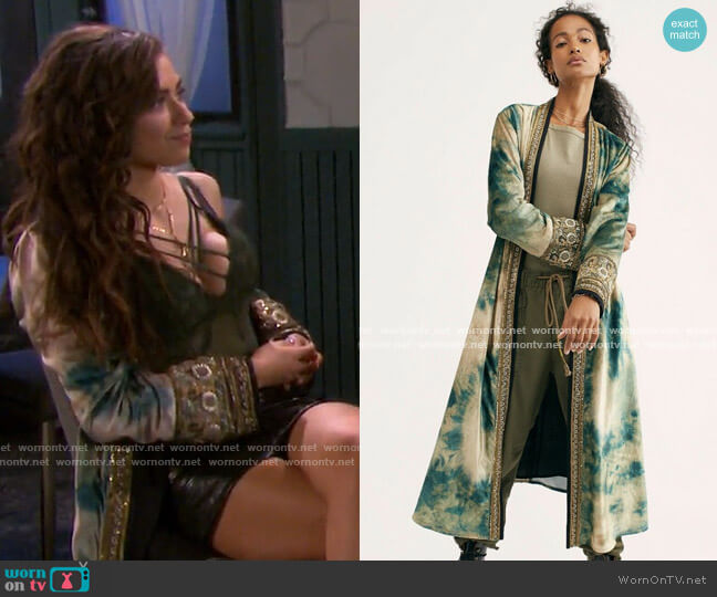 Velvet Duster Kimono by Free People worn by Ciara Brady (Victoria Konefal) on Days of our Lives
