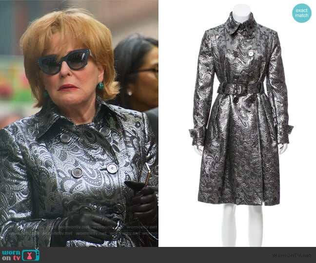 Double Breasted Brocade Coat by Burberry worn by Hadassah Gold (Bette Midler) on The Politician