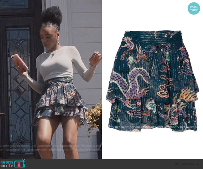 Dahlia Skirt by Isabel Marant worn by Zora Greenleaf (Lovie Simone) on Greenleaf