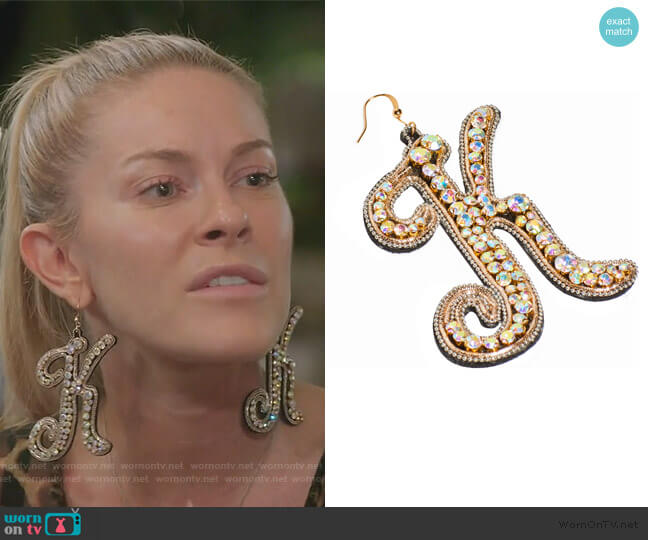 Bejewled Earrings by Kim Shui worn by Leah McSweeney on The Real Housewives of New York City