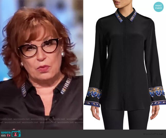 Monica Embroidered Sleeve Blouse by Kobi Halperin worn by Joy Behar on The View